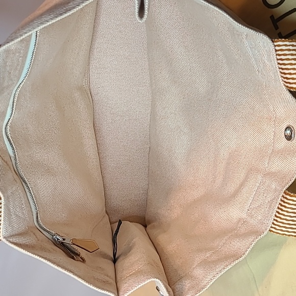 ❤HERMES TOILE FOURRE TOUT MM WOMEN'S CANVAS TOTE BAG ORANGE  ÉCRU TOILE H CANVAS - Picture 16 of 17